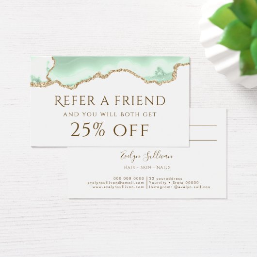 Zeeschuim groene agaat referral kaart (Bureau)