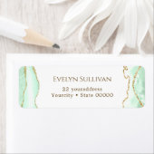 Zeeschuim groene agaat retour adres label (Insitu)