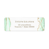 Zeeschuim groene agaat retour adres label (Voorkant)