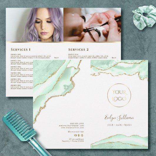 Zeeschuim groene agaat service menu brochure