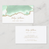 Zeeschuim groene agaat visitekaartje (Voorkant / Achterkant)