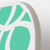 Zeeschuim Groene en Witte Abstracte Patroonnaam Pickleball Paddle (Links Detail)