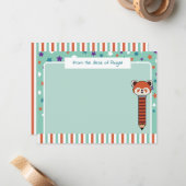 Zeeschuim Groene Rode Panda Van Uw Bureaublad Notitiekaartje (Voorkant / Achterkant in situ)