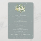 Zeeschuim Groene Snowberry+Eucalyptus Boeket Bruil Programmakaart (Voorkant)