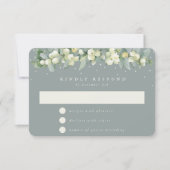 Zeeschuim Groene Snowberry + Eucalyptus Garland Br RSVP Kaartje (Voorkant)