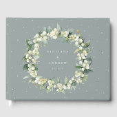 Zeeschuim Groene Snowberry+Eucalyptus Krans Bruilo Gastenboek (Voorkant)