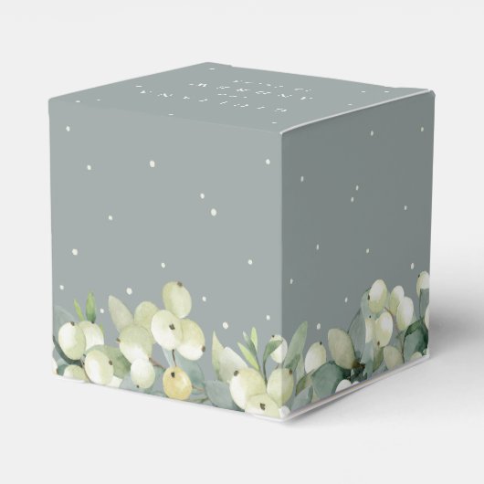 Zeeschuim Groene Snowberry + Eucalyptus Winter Bru Bedankdoosjes (Achterkant)