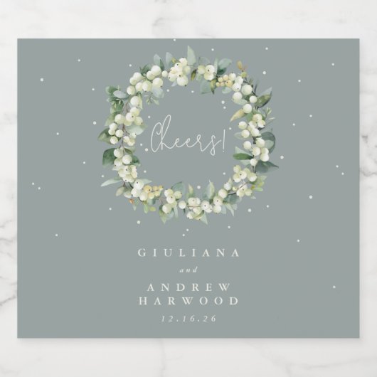 Zeeschuim Groene Snowberry + Eucalyptus Winter Bru Bier Etiket (Enkel label)