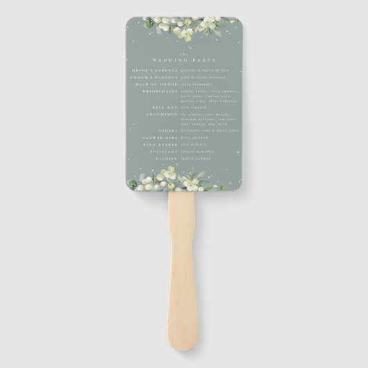 Zeeschuim Groene Snowberry + Eucalyptus Winter Bru Handwaaier (Achterkant)