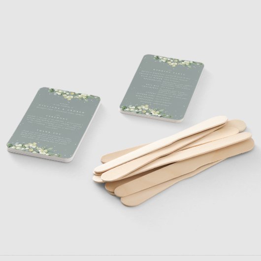 Zeeschuim Groene Snowberry + Eucalyptus Winter Bru Handwaaier (Niet-gemonteerd)