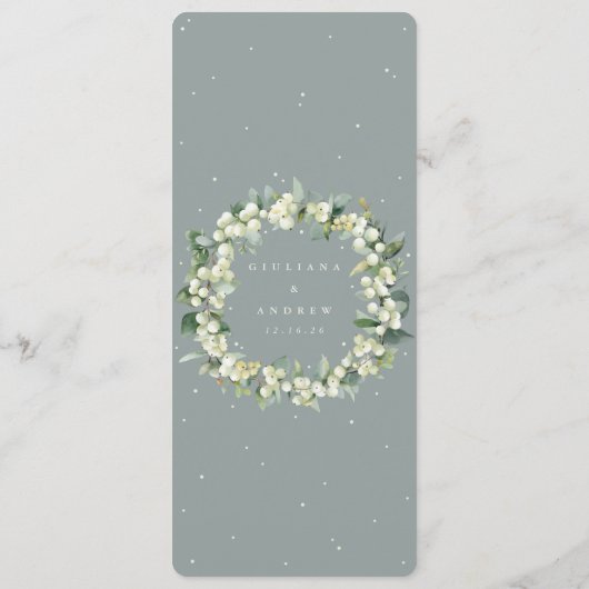 Zeeschuim Groene Snowberry + Eucalyptus Winter Bru Programmakaart (Achterkant)