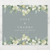 Zeeschuim Groene Snowberry + Eucalyptus Winter Bru Sparkling Wijnetiket (Enkel label)