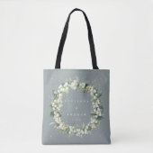 Zeeschuim Groene Snowberry + Eucalyptus Winter Bru Tote Bag (Voorkant)