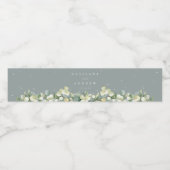 Zeeschuim Groene Snowberry + Eucalyptus Winter Bru Waterfles Etiket (Enkel label)