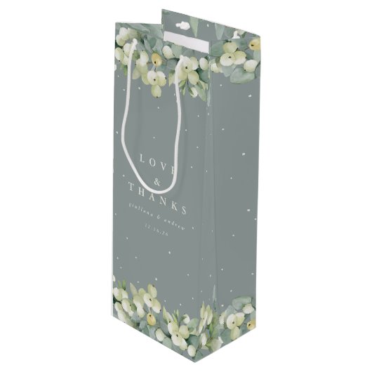 Zeeschuim Groene Snowberry + Eucalyptus Winter Bru Wijn Cadeautas (Voorkant Gekanteld)