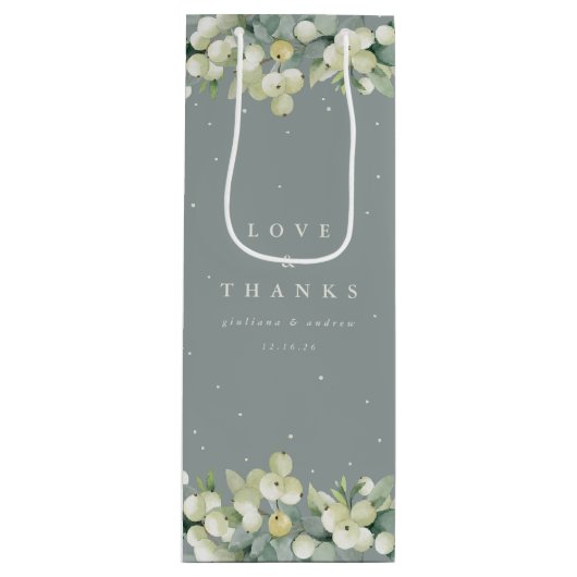 Zeeschuim Groene Snowberry + Eucalyptus Winter Bru Wijn Cadeautas (Voorkant)