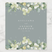 Zeeschuim Groene Snowberry + Eucalyptus Winter Bru Wijn Etiket (Enkel label)