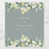 Zeeschuim Groene Snowberry + Eucalyptus Winter Bru Wijn Etiket (Enkel label)