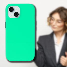 Zeeschuim Groene Stevige Kleur | Klassiek | Elegan iPhone 15 Case