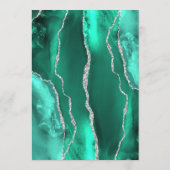 Zeeschuim Groene Zilveren Agaat Bruiloft Menu (Achterkant)