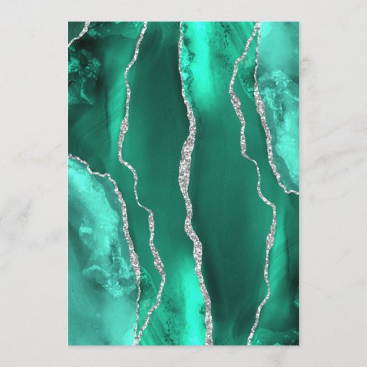 Zeeschuim Groene Zilveren Agaat Bruiloft Menu (Achterkant)