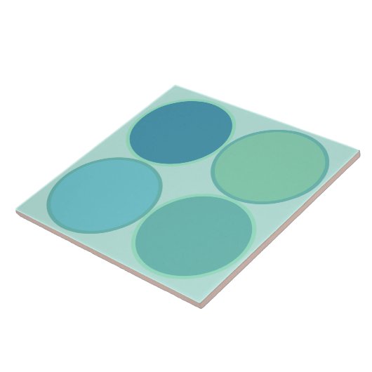 Zeeschuim kleuren cirkel stippen tegeltje (Zijkant)