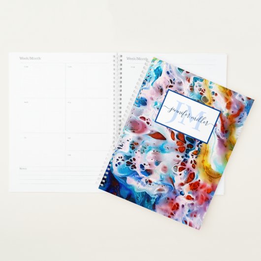 Zeeschuim marmeren gepersonaliseerde planner (Display)