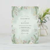 Zeeschuim Mauve Loof Eucalyptus Bruiloft Kaart (Staand voorkant)