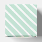 Zeeschuim mintgroene White Stripes schuine patroon Bedankdoosjes (Bovenkant)
