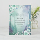Zeeschuim Mistige Bos Eucalyptus Bruiloft Kaart (Staand voorkant)