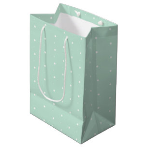 Zeeschuim munt wit kleine polka stippen patroon ca medium cadeauzakje