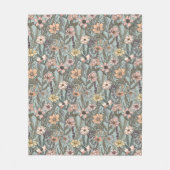 Zeeschuim Roze Geel Retro Wilde Bloem Fleece Deken (Voorkant)