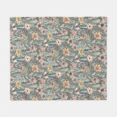 Zeeschuim Roze Geel Retro Wilde Bloem Fleece Deken (Voorkant (Horizontaal))
