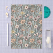 Zeeschuim Roze Geel Retro Wilde Bloem Tissuepapier (Craft)