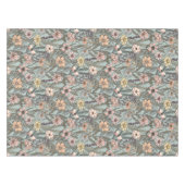 Zeeschuim Roze Gele Retro Wilde Bloem Tafelkleed (Voorkant (Horizontaal))