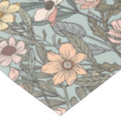 Zeeschuim Roze Gele Retro Wilde Bloem Tafelkleed (Gekanteld)