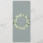 Zeeschuim Snowberry+Eucalyptus 4-gangen trouwmenu Menu (Achterkant)