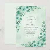 Zeeschuim Teal Loof Eucalyptus Bruiloft Kaart (Voorkant / Achterkant)