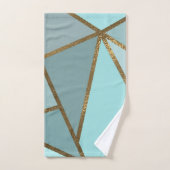 Zeeschuim Turquoise Groen Blauw & Bronzen Geometri Bad Handdoek (Handdoek)