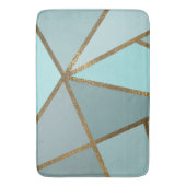 Zeeschuim Turquoise Groen Blauw & Bronzen Geometri Badmat (Voorkant Verticaal)