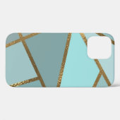 Zeeschuim Turquoise Groen Blauw & Bronzen Geometri Case-Mate iPhone Case (Achterkant (horizontaal))