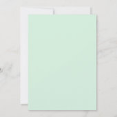 Zeeschuim Turquoise Pioen Huwelijk Kaart (Achterkant)
