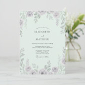 Zeeschuim Vintage Mauve Blad Bruiloft Kaart (Staand voorkant)