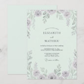 Zeeschuim Vintage Mauve Blad Bruiloft Kaart (Voorkant / Achterkant)