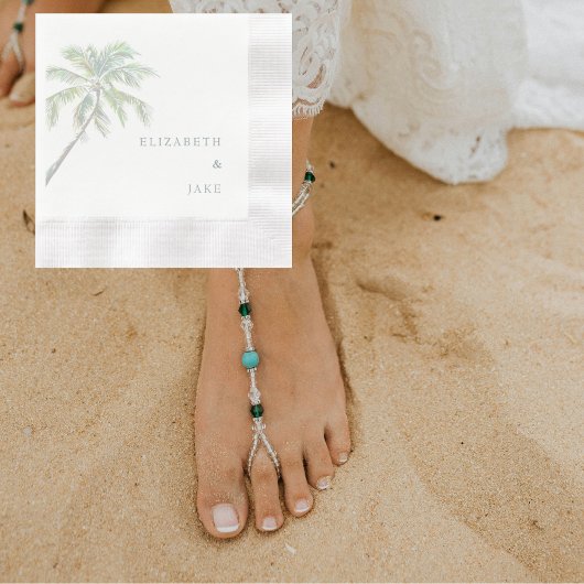 Zeeschuimtekst Tropisch gebladerte Palm Tree Weddi Servet