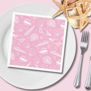 Zeeschulp roze servet