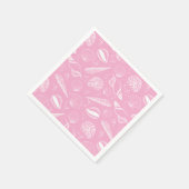 Zeeschulp roze servet (Hoek)