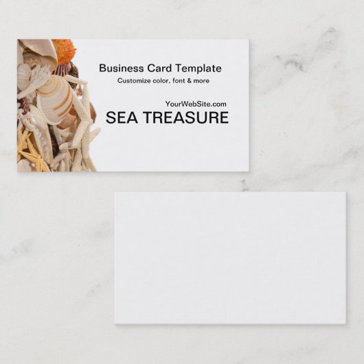Zeeshellen en doornhaaien visitekaartje (Voorkant / Achterkant)