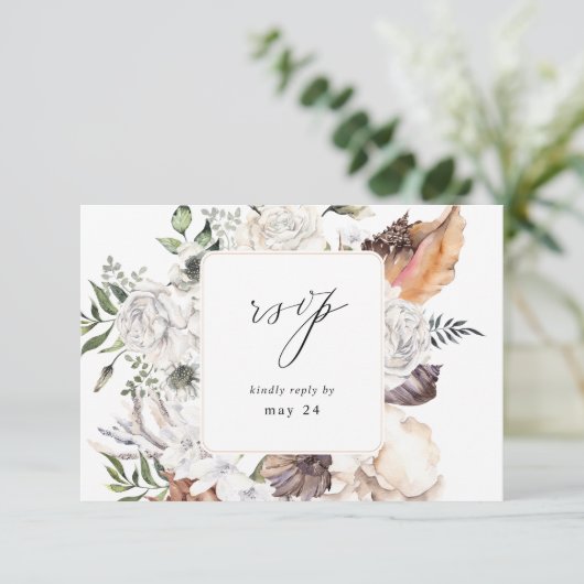 Zeeshellen en Floral-wittekruid met RSVP (Staand voorkant)