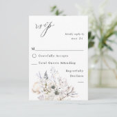 Zeeshellen en Floral-wittekruid met RSVP 3 Kaartje (Staand voorkant)
